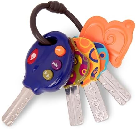 B. toys- LucKeys - Blue- Pretend Play Toy Car Keys – Key Fob with Lights & Sounds – Interactive Baby Toy – Pretend Keys for Babies, Toddlers – 10 Months +