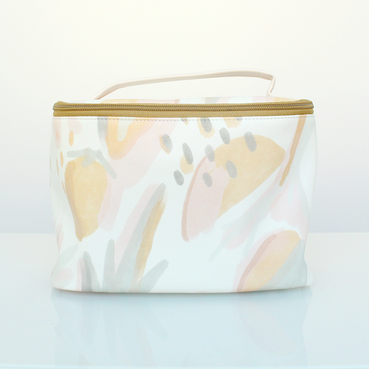 Vegan Leather Zip Top Makeup Bag