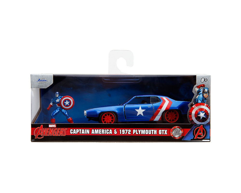 [PRE-ORDER] Jada Hollywood Rides - Marvel - 71 Plymouth Gtx W/ Captain America Fig 1/32 Die-cast