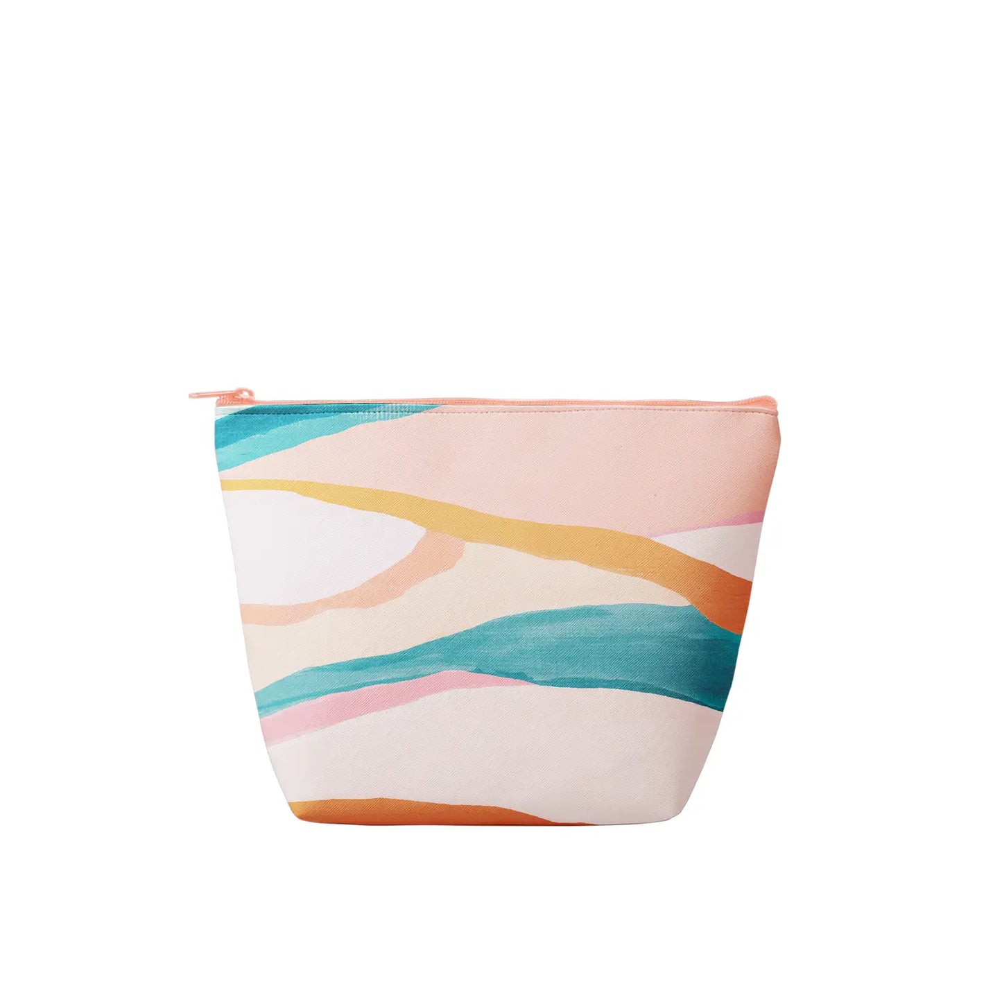 Vegan Leather Flat Zip Pouch • Large
