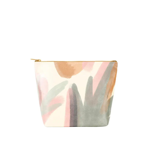 Vegan Leather Flat Zip Pouch • Large